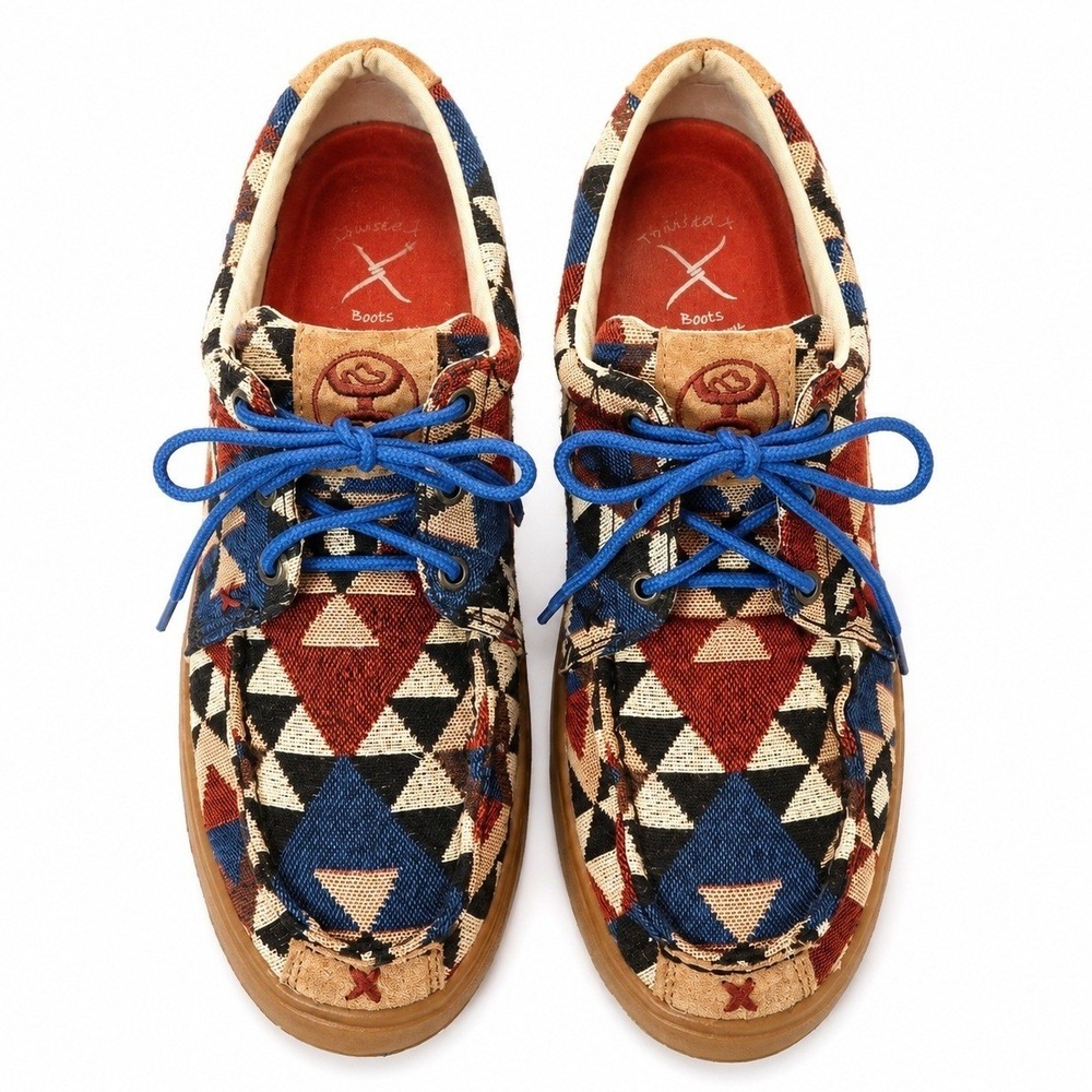 Twisted X Hooey Loper Mens 8.5 Southwestern Moccasin‎ Canvas Shoes MHYC006